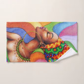Afrikaanse vrouw met was traditionele stof bad handdoek (Handdoek)