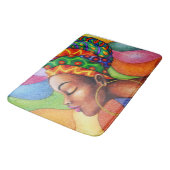 Afrikaanse vrouw met was traditionele stof badmat (Gekanteld)