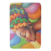 Afrikaanse vrouw met was traditionele stof badmat (Voorkant Verticaal)