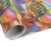 Afrikaanse vrouw met was traditionele stof cadeaupapier (Rol Hoek)