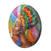 Afrikaanse vrouw met was traditionele stof dartbord (Voorkant Rechts)