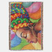 Afrikaanse vrouw met was traditionele stof deken (Voorkant Verticaal)