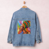 Afrikaanse vrouw met was traditionele stof denim jacket (Hangar)