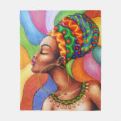 Afrikaanse vrouw met was traditionele stof fleece deken (Voorkant)
