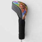 Afrikaanse vrouw met was traditionele stof golfheadcover (Schuin)