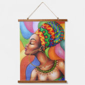 Afrikaanse vrouw met was traditionele stof hangend wandkleed (Voorkant)