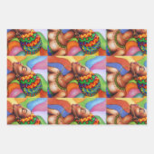 Afrikaanse vrouw met was traditionele stof inpakpapier vel (Voorkant)