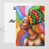 Afrikaanse vrouw met was traditionele stof kaart (Voorkant / Achterkant)