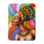 Afrikaanse vrouw met was traditionele stof magneet (Verticaal)