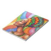 Afrikaanse vrouw met was traditionele stof notitieblok (Linkerzijde)