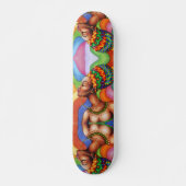 Afrikaanse vrouw met was traditionele stof persoonlijk skateboard (Voorkant)