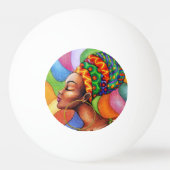 Afrikaanse vrouw met was traditionele stof pingpongbal (Voorkant)