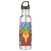 Afrikaanse vrouw met was traditionele stof waterfles (Voorkant)