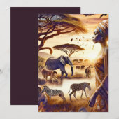 Afrikaanse Vrouw Mooie Afrika Scène Feestdagenkaart (Voorkant / Achterkant)