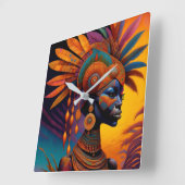 Afrikaanse vrouw Muur Klok (Hoek)