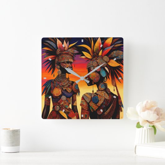 Afrikaanse vrouw Muur Klok (Huis)