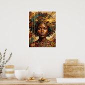 Afrikaanse vrouw olifant poster (Keuken)