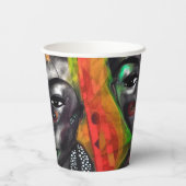 Afrikaanse vrouw papieren bekers (Achterkant)