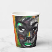 Afrikaanse vrouw papieren bekers (Links)