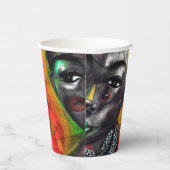 Afrikaanse vrouw papieren bekers (Rechts)