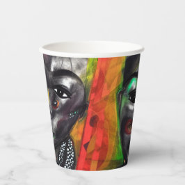 Afrikaanse vrouw papieren bekers