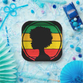 afrikaanse vrouw papieren Borden | Rood geel & gro Bordje (Feest)