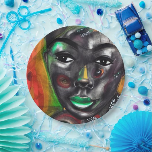 Afrikaanse vrouw papieren bordje (Feest)