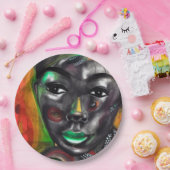 Afrikaanse vrouw papieren bordje (Feest)