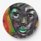 Afrikaanse vrouw papieren bordje (Voorkant)