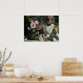 Afrikaanse vrouw Pioenrozen door Frederic Bazille, Poster (Keuken)