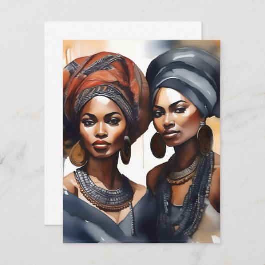 Afrikaanse vrouw Portret D Feestdagenkaart (Voorkant / Achterkant)