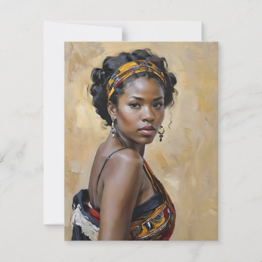 Afrikaanse vrouw Portret H Feestdagenkaart (Voorkant)