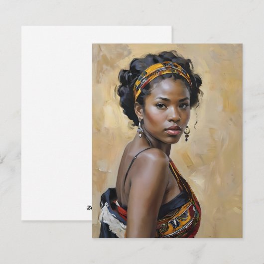 Afrikaanse vrouw Portret H Feestdagenkaart (Voorkant / Achterkant)
