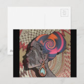 Afrikaanse vrouw profiel op een geweven mandje briefkaart (Voorkant / Achterkant)