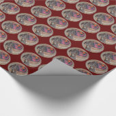 Afrikaanse vrouw profiel op een geweven mandje cadeaupapier (Hoek)