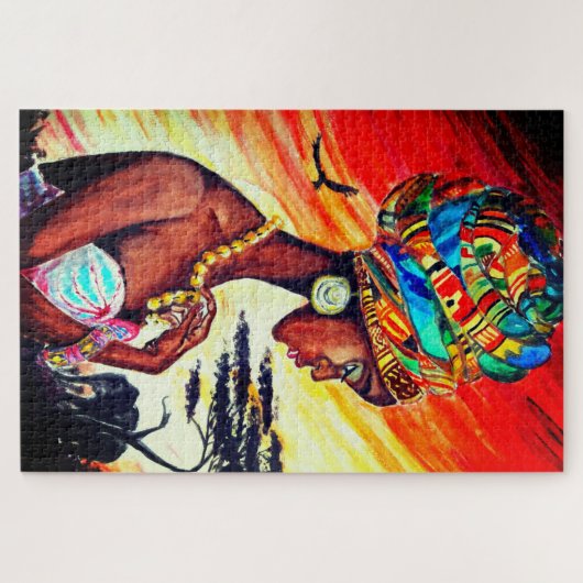 Afrikaanse vrouw puzzel legpuzzel (Horizontaal)