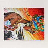 Afrikaanse vrouw puzzel legpuzzel (Horizontaal)