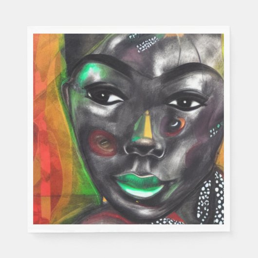 Afrikaanse vrouw servet (Voorkant)