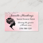 Afrikaanse vrouw Silhouette Pink Visitekaartje (Voorkant)