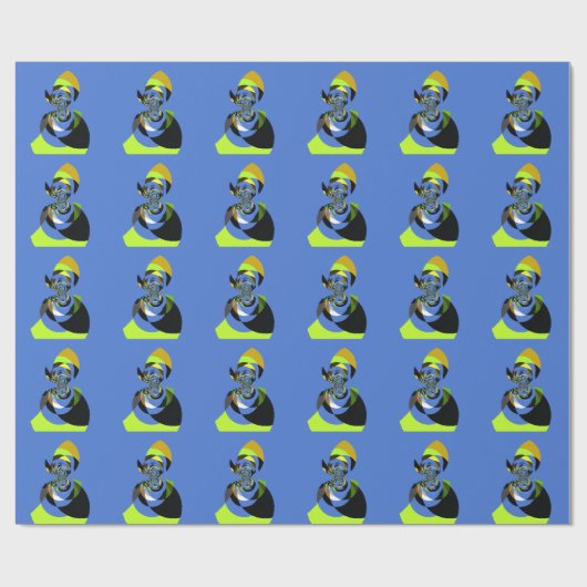 Afrikaanse vrouw Vector Design Art Print Cadeaupapier (Vlak)