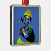 Afrikaanse vrouw Vector Design Art Print Metalen Ornament (Rechts)