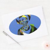 Afrikaanse vrouw Vector Design Art Print Ovale Sticker (Envelop)