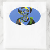 Afrikaanse vrouw Vector Design Art Print Ovale Sticker (Tas)