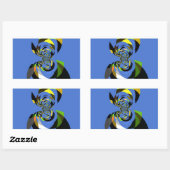 Afrikaanse vrouw Vector Design Art Print Rechthoekige Sticker (Vel)