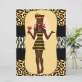 Afrikaanse vrouw verjaardag BridalShower vrijgezel Kaart (Staand voorkant)