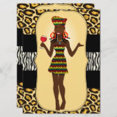 Afrikaanse vrouw verjaardag BridalShower vrijgezel Kaart (Voorkant / Achterkant)