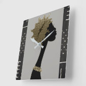 Afrikaanse vrouw vierkante klok (Hoek)