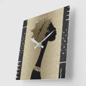 Afrikaanse vrouw vierkante klok (Hoek)