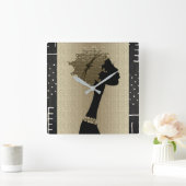 Afrikaanse vrouw vierkante klok (Huis)