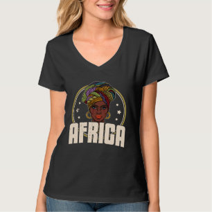 Afrikaanse vrouw vrouwisme etnische oorbellen hals t-shirt